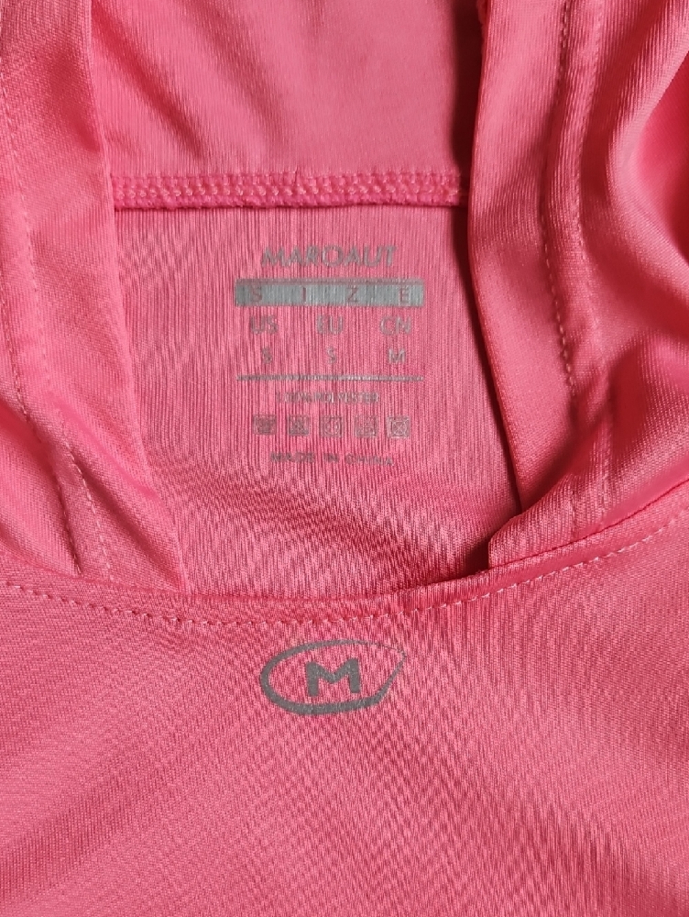 Maroaut Size M Women's Pink Hooded Performance Pullover - Picture 2 of 9